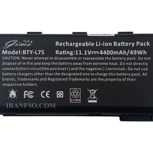 باتری لپ تاپ ام اس آی L74-6Cell Gimo Plus مشکی-49 وات ساعت
