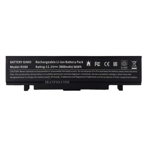 باتری لپ تاپ سامسونگ R468-R528-R580-6Cell مشکی-40 وات ساعت