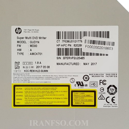 درایو لپ تاپ دی وی دی رایتر اچ پی Superslim Sata E1 9mm