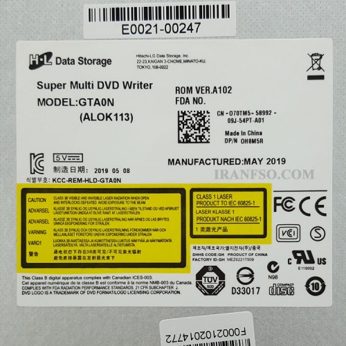 درایو لپ تاپ دی وی دی رایتر H.L Sata Slim 12.7mm یک سال گارانتی
