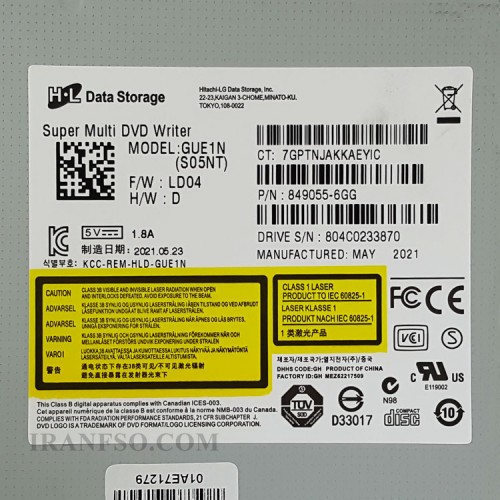 درایو لپ تاپ دی وی دی رایتر H.L Sata SuperSlim 9.5mm ریفر-شش ماه گارانتی