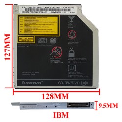 درایو لپ تاپ دی وی دی رایتر Sata Superslim 9.5mm برای لنوو
