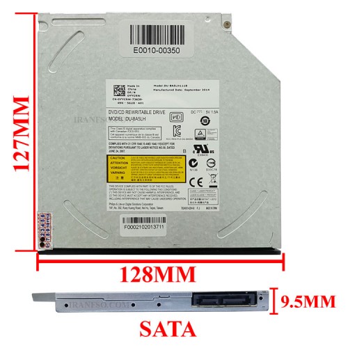 درایو لپ تاپ دی وی دی رایتر فیلیپس لایتون Sata Superslim 9.5mm یک سال گارانتی
