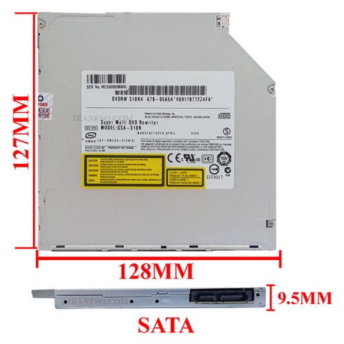 درایو لپ تاپ دی وی دی رایتر Sata Superslim 9.5mm مکشی