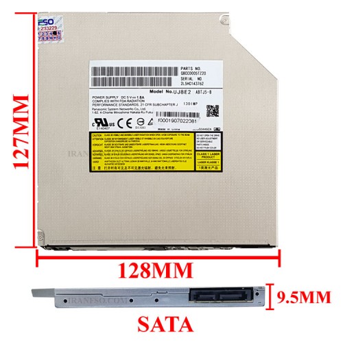 درایو لپ تاپ دی وی دی رایتر پاناسونیک Sata SuperSlim 9.5mm ریفر-شش ماه گارانتی