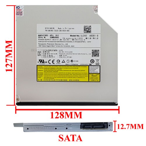 درایو لپ تاپ بلوری رایتر پاناسونیک Sata Slim 12.7mm