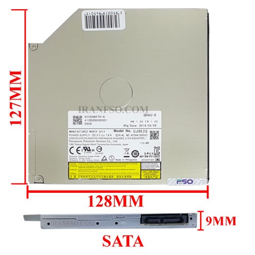 درایو لپ تاپ دی وی دی رایتر پاناسونیک Sata SuperSlim E1 9mm ریفر-شش ماه گارانتی