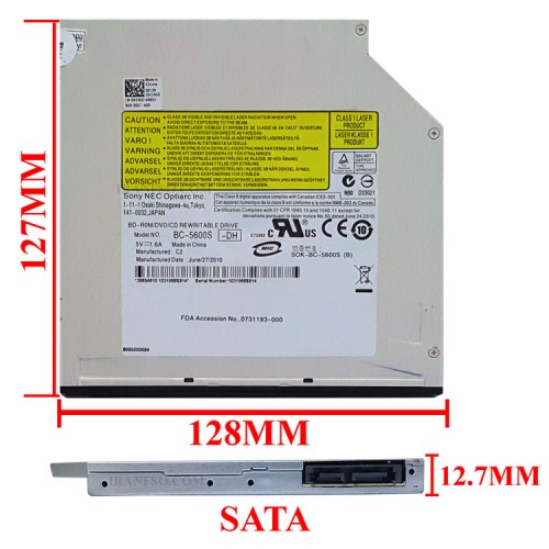 درایو لپ تاپ بلوری رام سونی Sata Slim 12.7mm مکشی