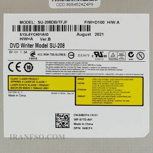 درایو لپ تاپ دی وی دی رایتر توشیبا-سامسونگ Sata Superslim 9.5mm ریفر-شش ماه گارانتی