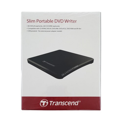 درایو لپ تاپ دی وی دی رایتر Transcend External مشکی گارانتی آواژنگ