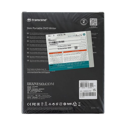 درایو لپ تاپ دی وی دی رایتر Transcend External مشکی گارانتی آواژنگ