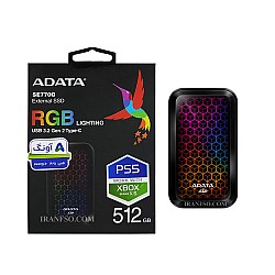 هارد SSD لپ تاپ 512 گیگابایت Adata SE770G RGB Lighting External گارانتی آونگ