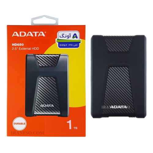 هارد HDD لپ تاپ 1 ترابایت Adata HD650 Durable External مشکی-گارانتی آونگ