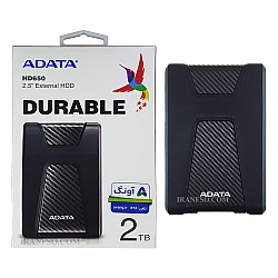 هارد HDD لپ تاپ 2 ترابایت Adata HD650 Durable External مشکی-گارانتی آونگ
