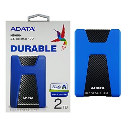 هارد HDD لپ تاپ 2 ترابایت Adata HD650 Durable External آبی-گارانتی آونگ