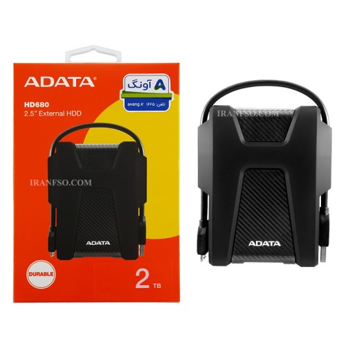 هارد HDD لپ تاپ 2 ترابایت Adata HD680 Durable External مشکی-گارانتی آونگ