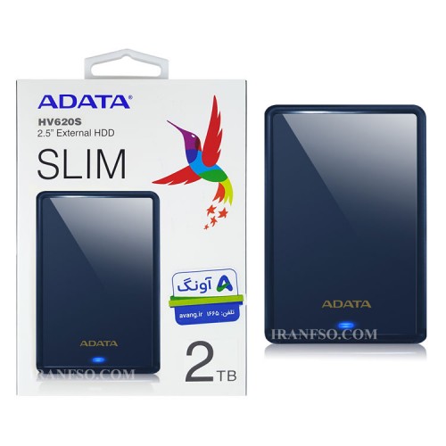 هارد HDD لپ تاپ 2 ترابایت Adata HV620S Slim External آبی-گارانتی آونگ