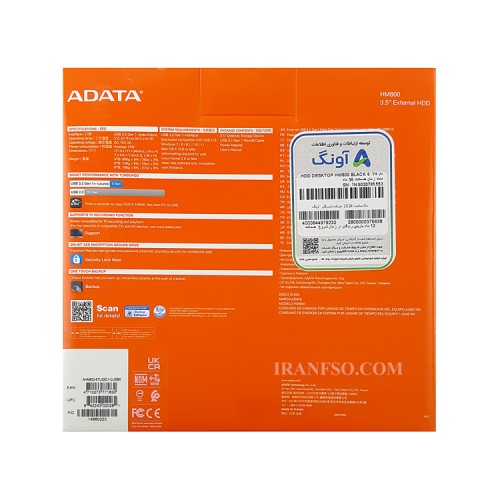 هارد HDD لپ تاپ 6 ترابایت Adata HM800 External مشکی-گارانتی آونگ