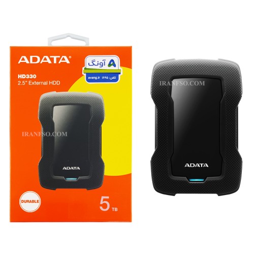 هارد HDD لپ تاپ 5 ترابایت Adata HD330 External مشکی-گارانتی آونگ