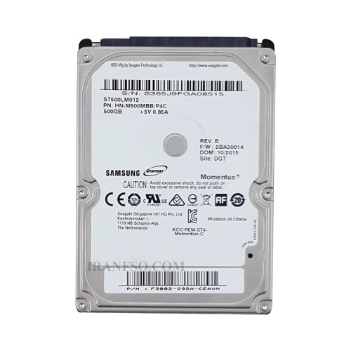 هارد HDD لپ تاپ 500 گیگابایت سامسونگ Sata 5400RPM سه ماه گارانتی-ریفر