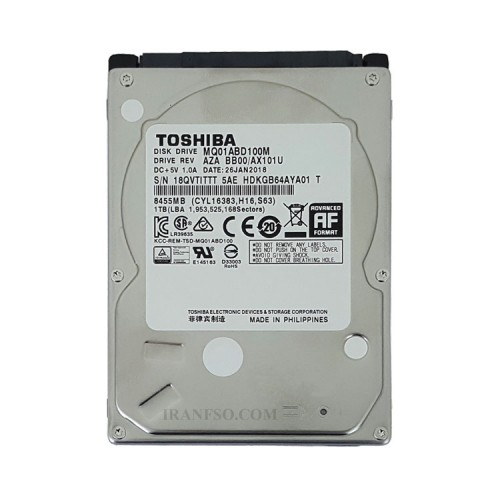 هارد HDD لپ تاپ 1 ترابایت توشیبا Sata 5400PRM یک سال گارانتی
