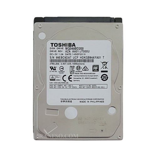 هارد HDD لپ تاپ 2 ترابایت توشیبا Sata 5400RPM یک سال گارانتی