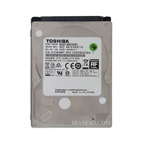 هارد HDD لپ تاپ 500 گیگابایت توشیبا Sata 5400RPM دست دوم