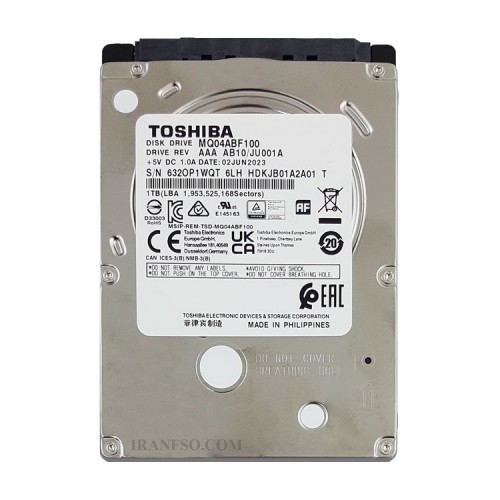 هارد HDD لپ تاپ 1 ترابایت توشیبا Sata 5400PRM Slim گرانتی ماتریس