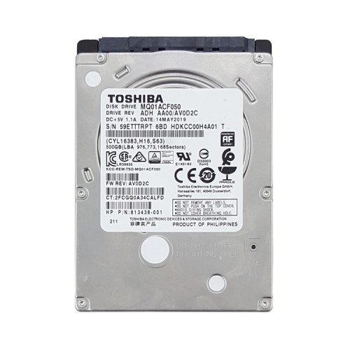 هارد HDD لپ تاپ 500 گیگابایت توشیبا Sata 5400RPM Slim سه ماه گارانتی-ریفر