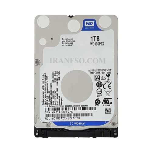 هارد HDD لپ تاپ 1 ترابایت وسترن Sata 5400RPM Slim دو سال گارانتی