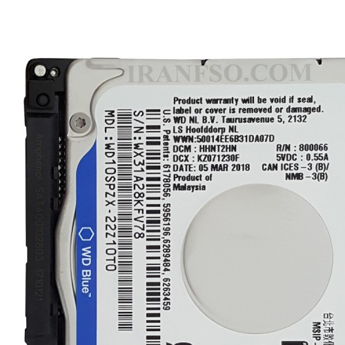 هارد HDD لپ تاپ 1 ترابایت وسترن Sata 5400RPM Slim دو سال گارانتی