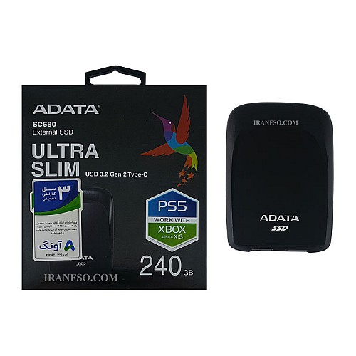 هارد SSD لپ تاپ 240 گیگابایت Adata SC680 External گارانتی آونگ