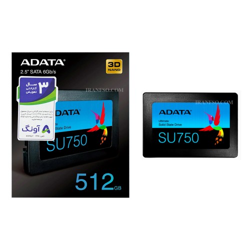 هارد SSD لپ تاپ 512 گیگابایت Adata Sata 2.5Inch SU750 گارانتی آونگ