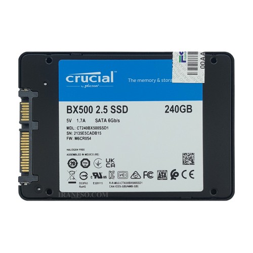 هارد SSD لپ تاپ 240 گیگابایت Crucial Sata 2.5Inch BX500 یکسال گارانتی افق