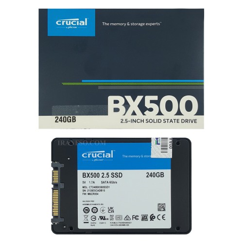 هارد SSD لپ تاپ 240 گیگابایت Crucial Sata 2.5Inch BX500 یکسال گارانتی افق