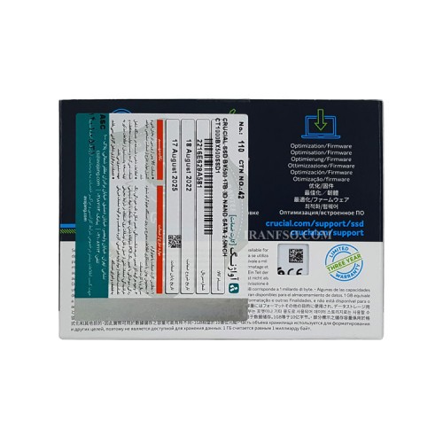 هارد SSD لپ تاپ 1 ترابایت Crucial Sata 2.5Inch BX500 گارانتی آواژنگ