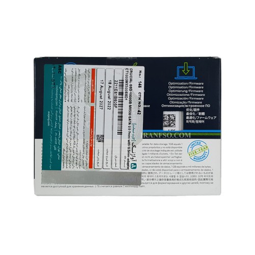 هارد SSD لپ تاپ 1 ترابایت Crucial Sata 2.5Inch MX500 گارانتی آواژنگ