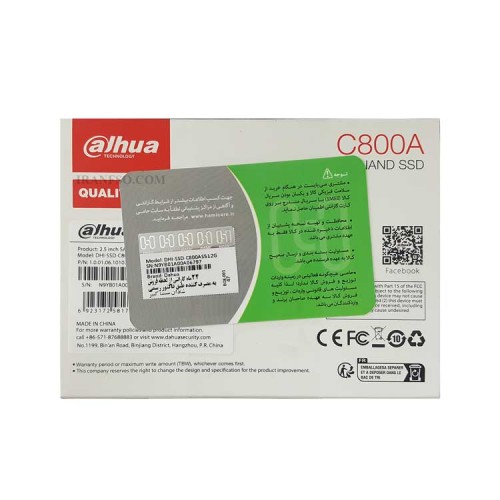 هارد SSD لپ تاپ 512 گیگابایت Dahua Sata 2.5Inch C800A گارانتی حامی