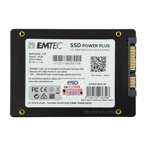 هارد SSD لپ تاپ 120 گیگابایت EMTEC Sata 2.5Inch Power Plus