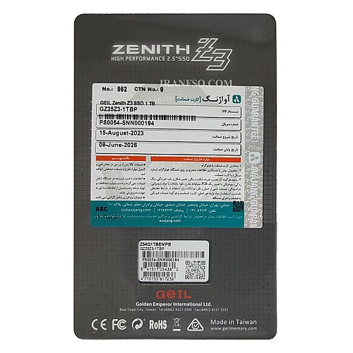 هارد SSD لپ تاپ 1 ترابایت Geil Sata 2.5Inch Zenith Z3 گارانتی آواژنگ