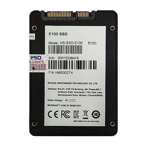 هارد SSD لپ تاپ 512 گیگابایت هایک ویژن Sata 2.5Inch E100