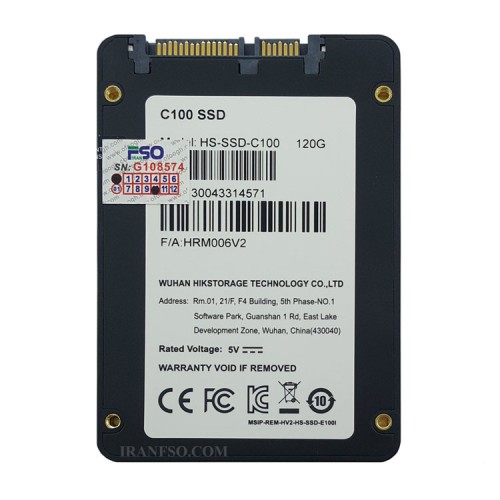 هارد SSD لپ تاپ 120 گیگابایت هایک ویژن Sata 2.5Inch C100 یکسال گارانتی افق