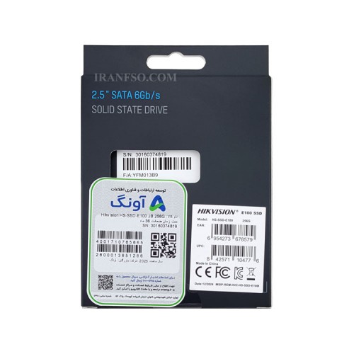 هارد SSD لپ تاپ 256 گیگابایت هایک ویژن Sata 2.5Inch E100 گارانتی آونگ