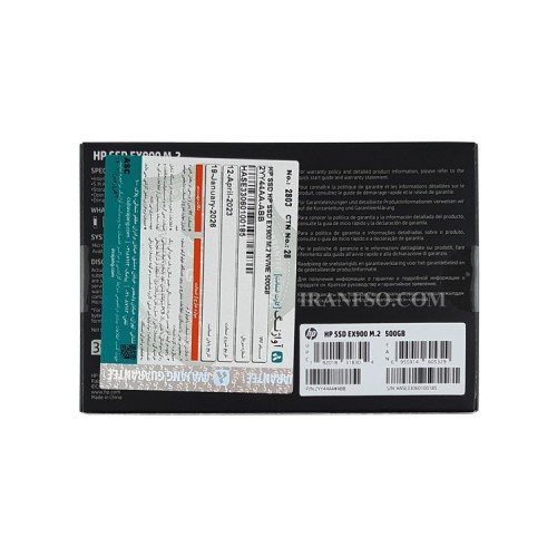 هارد SSD لپ تاپ 500 گیگابایت اچ پی M.2 NVME 2280_EX900 گارانتی آواژنگ