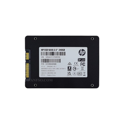 هارد SSD لپ تاپ 240 گیگابایت اچ پی Sata 2.5Inch S650 گارانتی متین