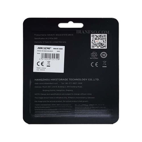 هارد SSD لپ تاپ 256 گیگابایت Hiksemi M.2 2280 NVME Wave گارانتی آواژنگ