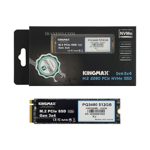 هارد SSD لپ تاپ 512 گیگابایت KingMax M.2 NVME 2280 گارانتی آواژنگ