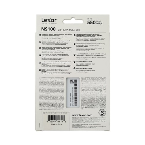 هارد SSD لپ تاپ 256 گیگابایت Lexar NS100 Sata 2.5Inch گارانتی حامی