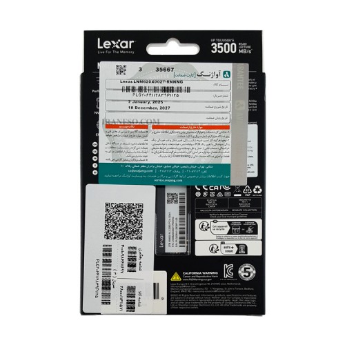 هارد SSD لپ تاپ 2 ترابایت Lexar M.2 NVME 2280 NM620 گارانتی آواژنگ