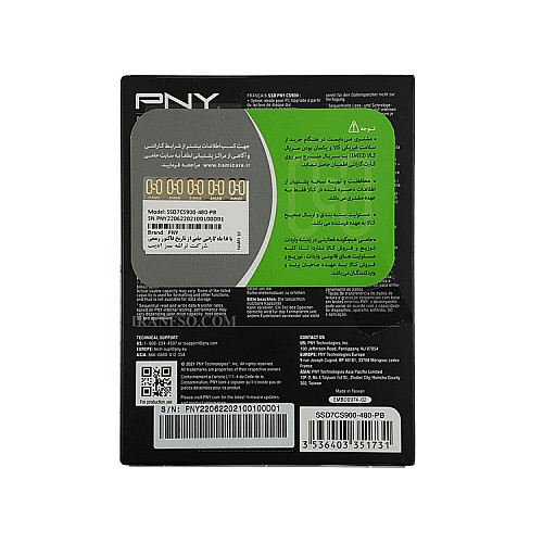 هارد SSD لپ تاپ 480 گیگابایت PNY Sata 2.5Inch CS900 گارانتی حامی